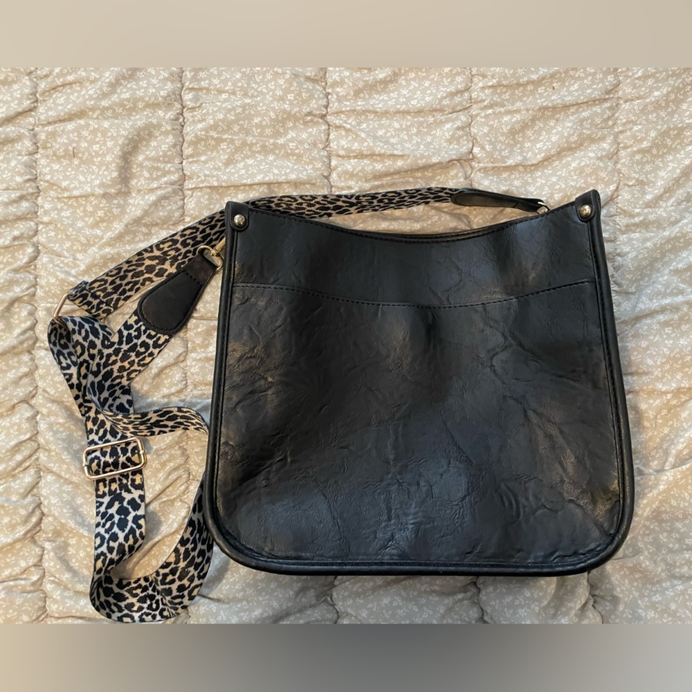 Black Vegan Leather Crossbody